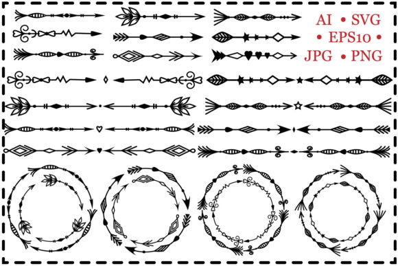 Download Set of Openwork Arrows and Round Frames - Premium Resources