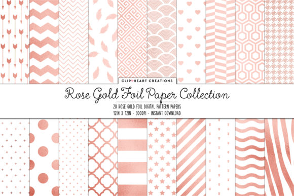 Download Rose Gold Foil Pattern Papers - Foil Collection