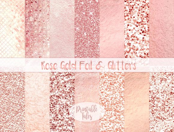 Download Rose Gold Foil &amp; Glitter Metallic Papers - Foil Collection