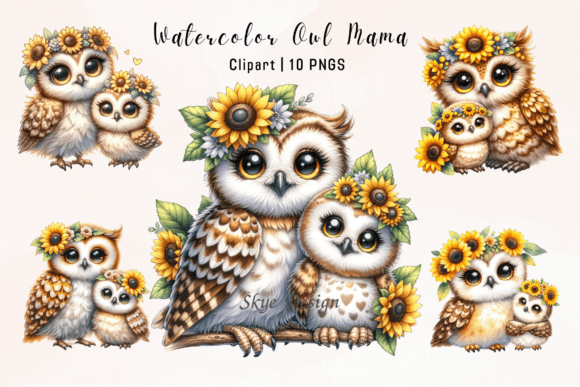 Download Watercolor Owl Mama Clip Art - Premium Resources