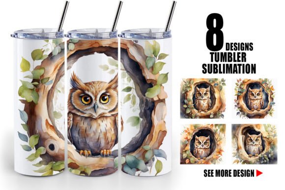 Download Tumbler Watercolor Owl - Watercolor owl Collection