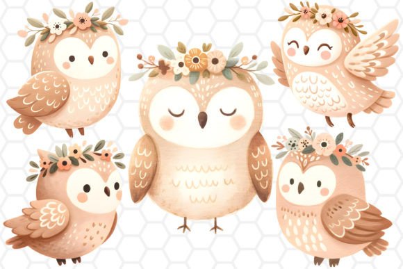 Download Cute Watercolor Owl Cliparts PNG - Premium Resources