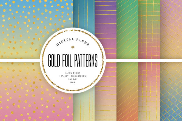 Download Hand-Drawn Gold Foil Pattern Backgrounds - Foil Collection
