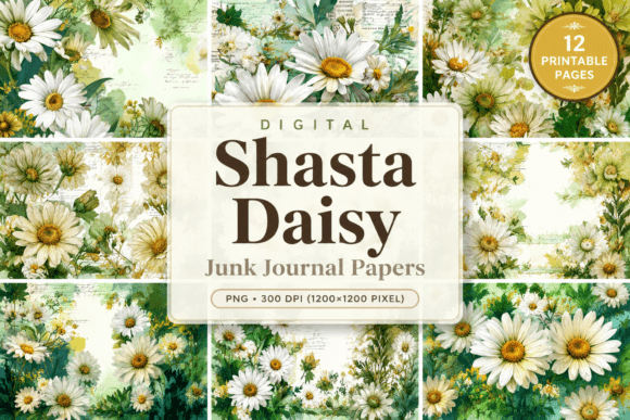 Download Shasta Daisy Junk Journal Papers - Journal papers Collection