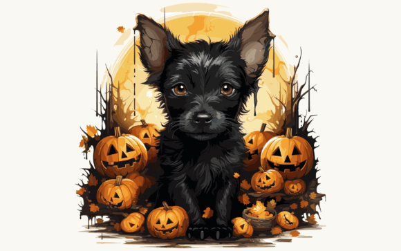 Download Cute Dog with Halloween Elements - Halloween elements Collection