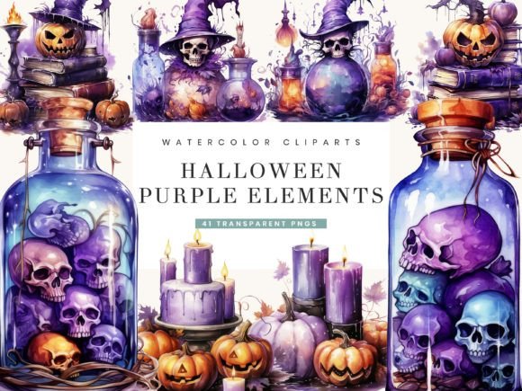 Download Purple Halloween Elements Clipart - Halloween elements Collection
