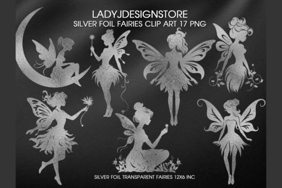 Download Silver Foil Fairies, Fairy Clip Art - Foil Collection