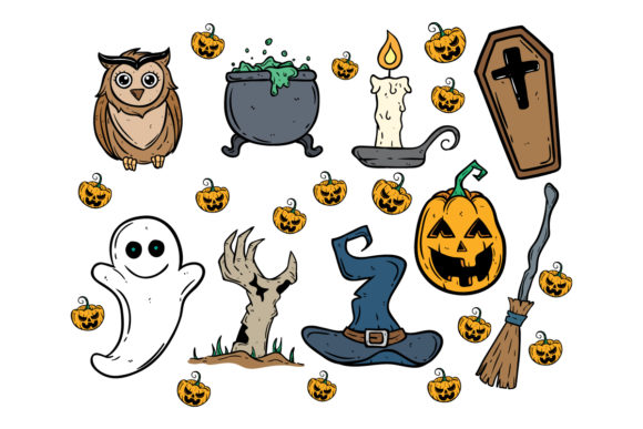 Download Set of Doodle Halloween Elements - Halloween elements Collection