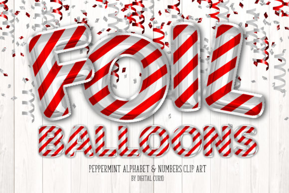 Download Peppermint Foil Balloon Alphabet Clipart - Foil Collection